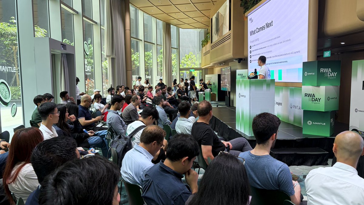 Mantle_Official's tweet photo. Borderless access looked like this.

Full house at Mantle RWA Day, with issuers, allocators, builders and creators from across the globe RWA-maxxing in one place.

Opening global capital markets was never a solo job. Today proved it. https://t.co/JsOETv6PFl