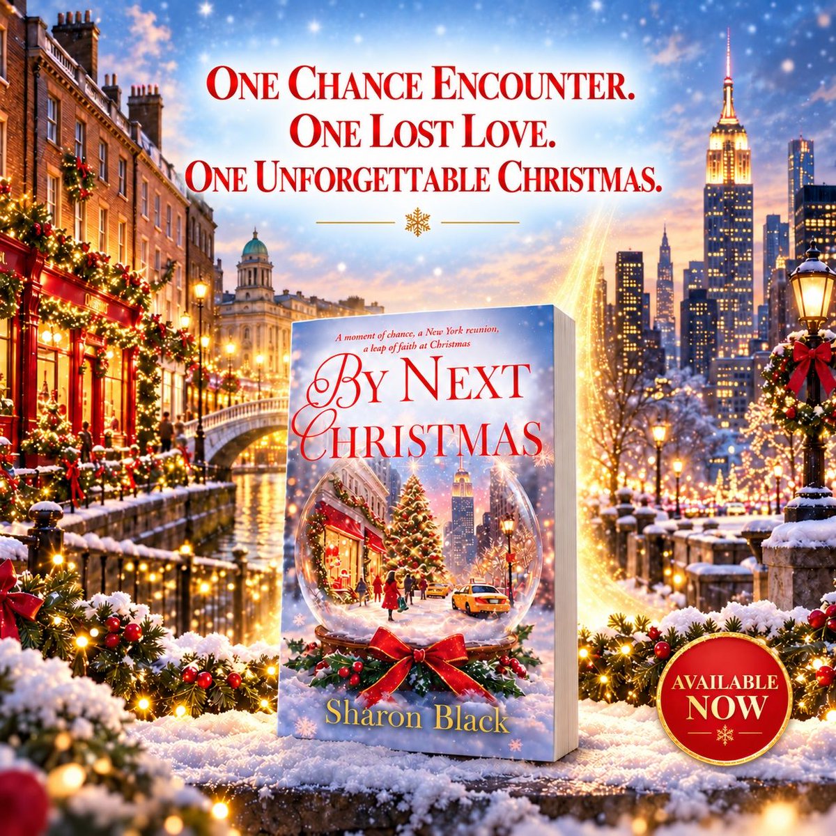 PoolbegBooks's tweet photo. One chance encounter. One lost love. One unforgettable Christmas. ✨

When Ria spots the man she loved twenty-one years ago through the Dublin–New York Portal, one photograph sparks a viral search—and leads her to a snowy New York reunion she never expected.

A heart-warming story of second chances, family and finding the courage to love again.

🎄 Grab your copy of By Next Christmas now:  
https://t.co/VfRyOIgBHH