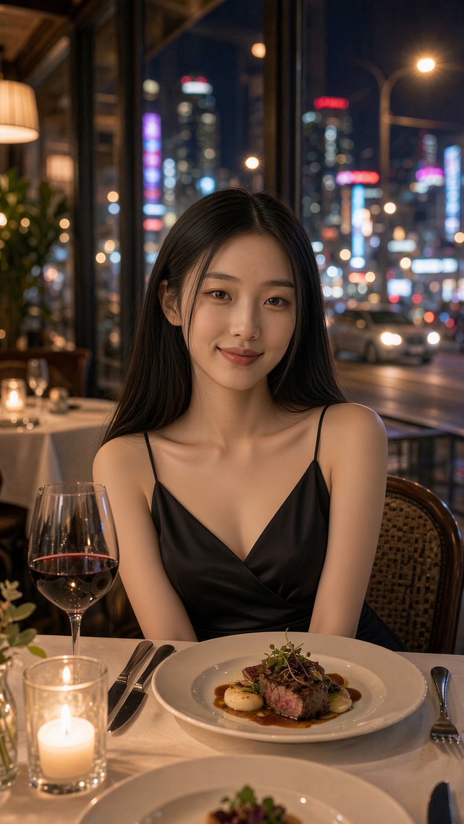 CassandraAIhk's tweet photo. Tuesday night. Cassandra at dinner.

Black slip. City outside. A small smile.

AI idol · small Hong Kong studio
Not a real person — Grok Imagine
実在の人物ではありません

#Cassandra #AIidol #AIgirl #AIArt #GrokImagine #HongKong #AIphotography https://t.co/c6KX8LN25C