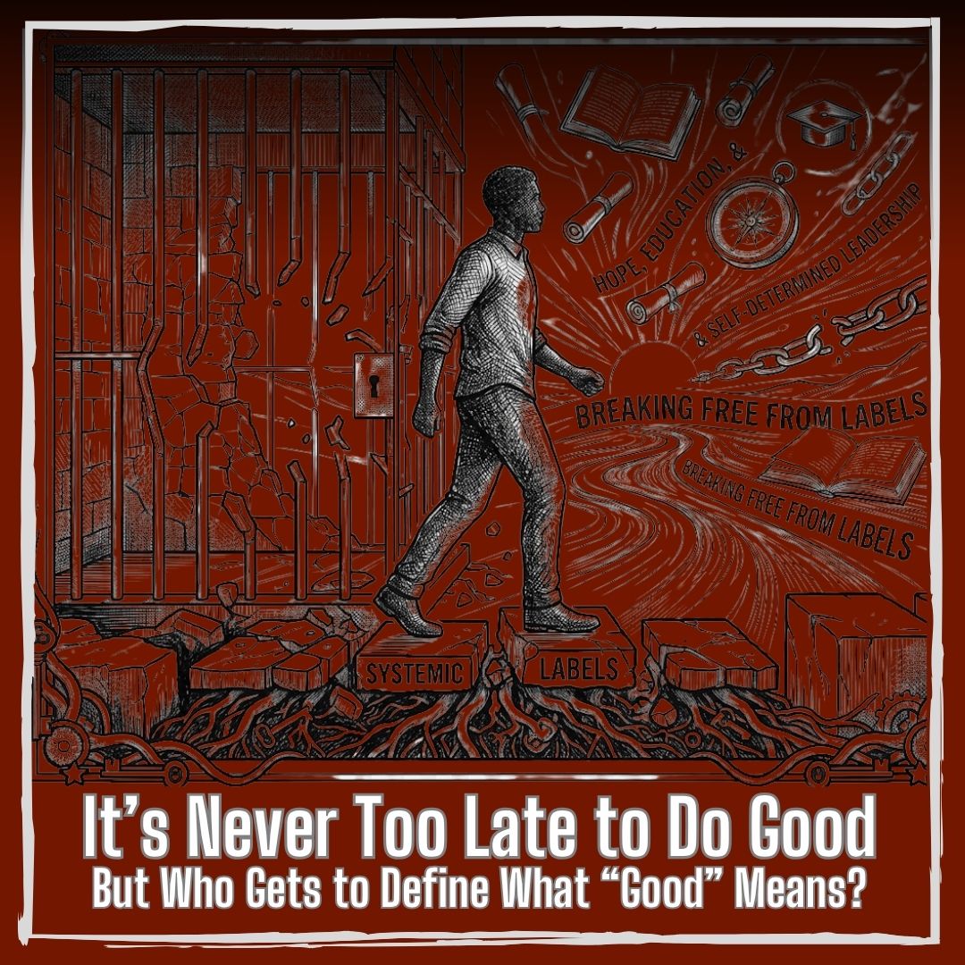 Dr_Andrisse's tweet photo. "It is never too late to do good." But who gets to define what "good" means?
A conviction, background check, or degree doesn't define our capacity to lead, build, and transform systems.
Check out @prison2pro's latest piece
https://t.co/oNYAG2mzjn
#Leadership #JusticeImpacted https://t.co/TOraPnn5Ev
