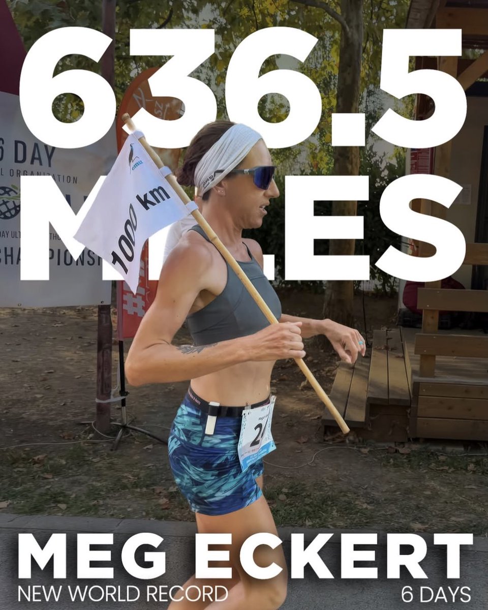 sharmanian's tweet photo. How Coach Meg Eckert stayed on track for her six-day WR, why you don’t need to race to be a runner, the key to longevity in running, and much more in the #SharmanUltra newsletter: https://t.co/JO4q5ERzUN #embracetheSUC https://t.co/TJDK7bMV5R