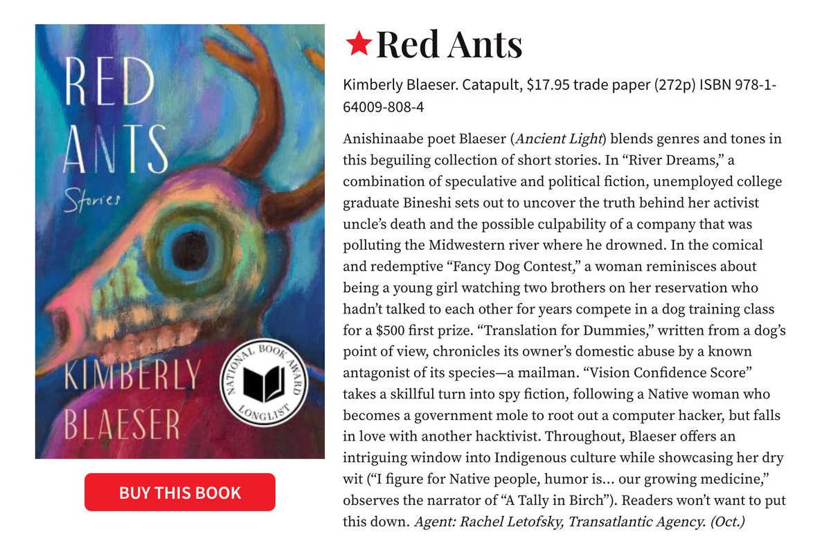CounterpointLLC's tweet photo. It's publication day for RED ANTS! 🐜 ✨ 

"Beguiling… Blaeser offers an intriguing window into Indigenous culture while showcasing her dry wit…  Readers won’t want to put this down.”  — @publisherswkly

https://t.co/znFHa5D8S1 https://t.co/y2bHsJcMy9