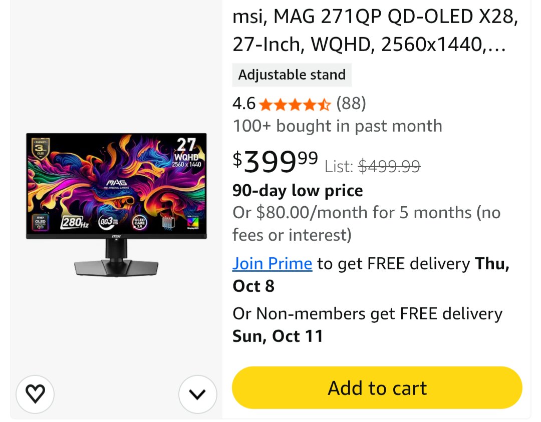 SPECDeals's tweet photo. MSI X28 280hz OLED is on sale

https://t.co/t4zWo5eIjr https://t.co/phtkYRmYYK