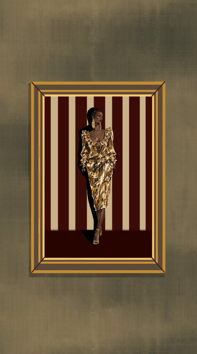 LaModeUnknown's tweet photo. Also, I’m participating in a fashion illustration contest on IG, themed around Saint Laurent SS27.😭

PS: I HAD to submit this one, I’ve spent too many DAYS on those golden reflections lmaooo https://t.co/HuTa7Ibns3