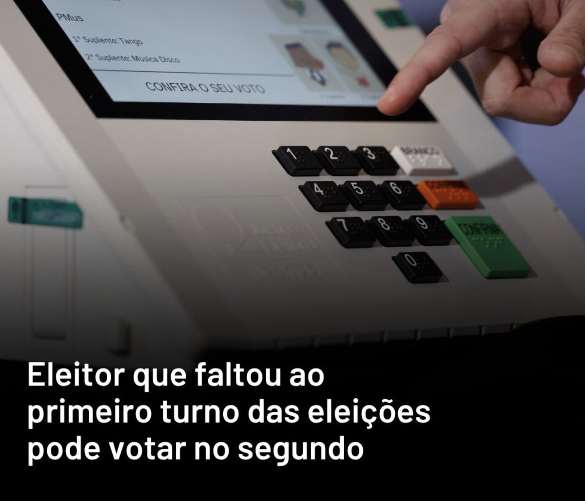 kmendoncafilho's tweet photo. Se não votou no 1o turno, pode votar no segundo. https://t.co/0xKq2KMBJW