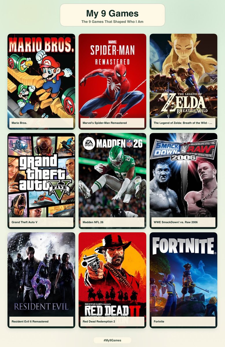deskvinyl's tweet photo. My top 9 favorite videogames. 💭 https://t.co/QJwgpCvCrx