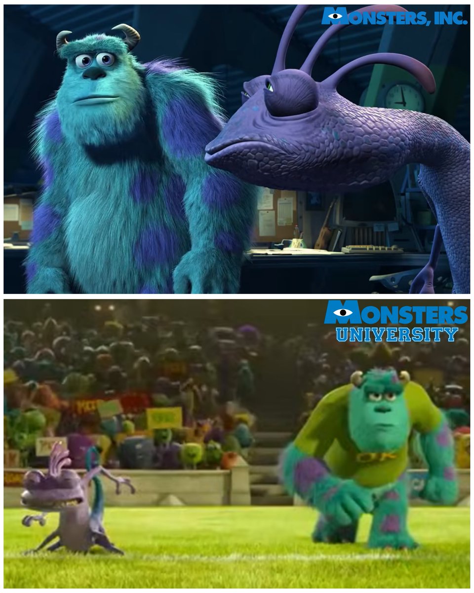 A113Rust's tweet photo. James P. Sullivan and Randall Boggs' rivalry - start to finish
#MonstersInc , #MonstersUniversity , #PixarAnimationStudios https://t.co/KOGaTOmXSC