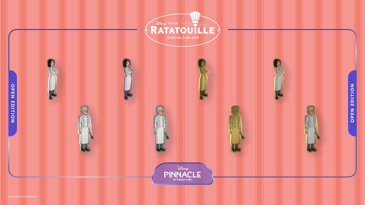 DisneyPinnacle's tweet photo. Second Course Prepared By: Colette and Horst. 📷 

The next two digital pins in the Pixar Ratatouille Vol.2 Open Edition series are live on Disney Pinnacle by Dapper Labs, featuring Colette Tatou and Horst.

Whether you are just starting or adding to your collection, keep building your Ratatouille Vol.2 set.

Capsules are $4.99. Digital Display Variants can only be found in capsules. One week only! Ends October 13, 2026.

https://t.co/KM2J1dJpg8