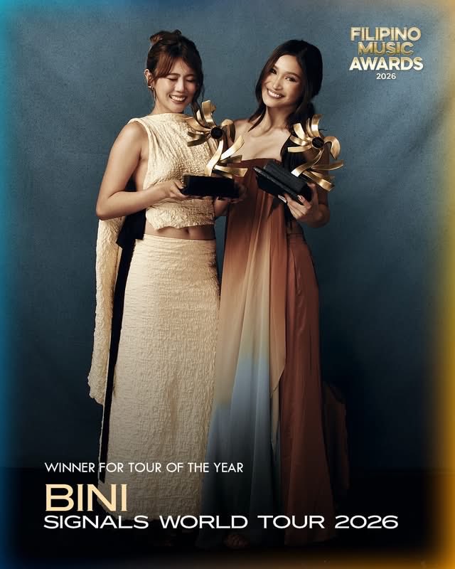 mariel_1001's tweet photo. "Standing at the top of Original Pilipino Music!" 🇵🇭

• Tour of the Year - 'Signals' World Tour 
• Artist of the Year - BINI 

Two major awards tonight 🥹 Congratulations, BINI! 👏🏻

#BINIFMA_ArtistOfTheYear
#BINIFMA_TourOfTheYear
#BINIShinesAtTheFMA
#BINI https://t.co/3fP1Fkm1wI