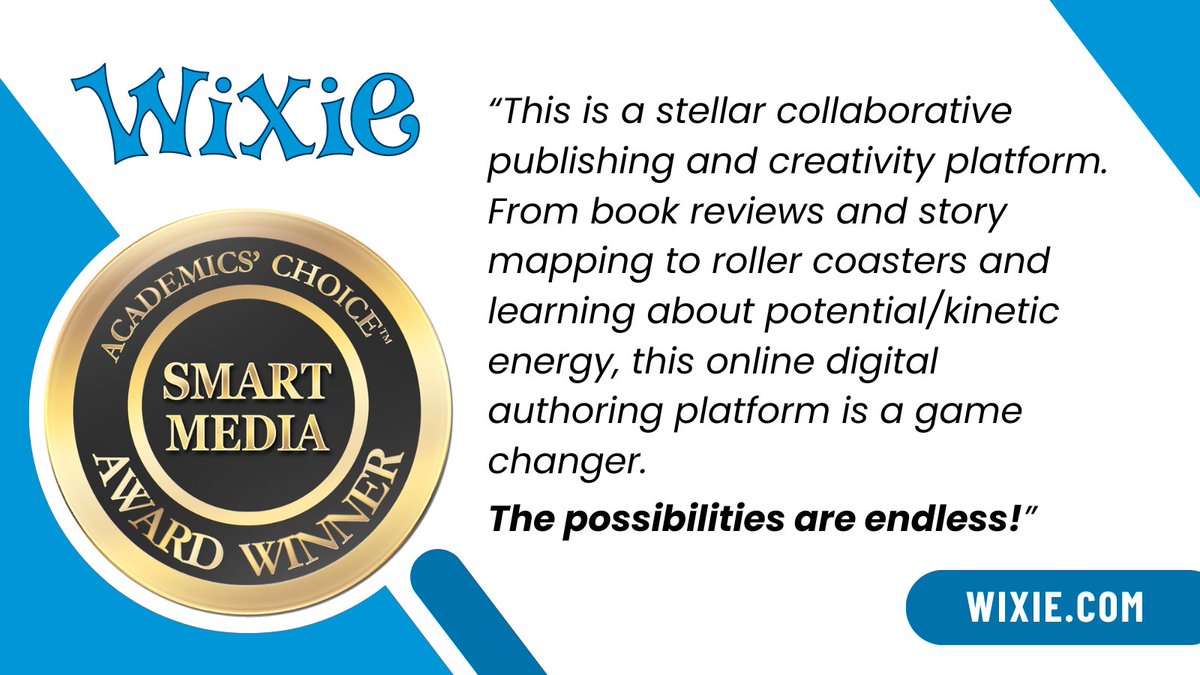 Tech4Learning's tweet photo. "Wixie offers a creative and controlled online environment where children can create, play and learn while collaborating safely and learning how to be digitally literate. I can't wait to use this in my classroom!"

https://t.co/ityw0OOeiV https://t.co/Ecp5h6B9TM
