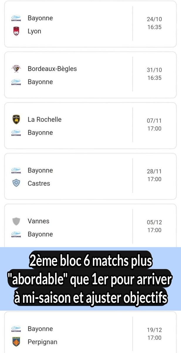 xpbrugby's tweet photo. Amusant, en début de saison tous voyaient AB @avironrugbypro relégable @top14rugby
Ils font semblant de s'intéresser à la confrontation #STAB
Le @StadeToulousain a été laissé hors championnat par @LNRofficiel
Seul LOU enlèvera une place
Aucun enjeu pour AB
Bon 1er bloc 6 matchs https://t.co/LZbZjzqWDr