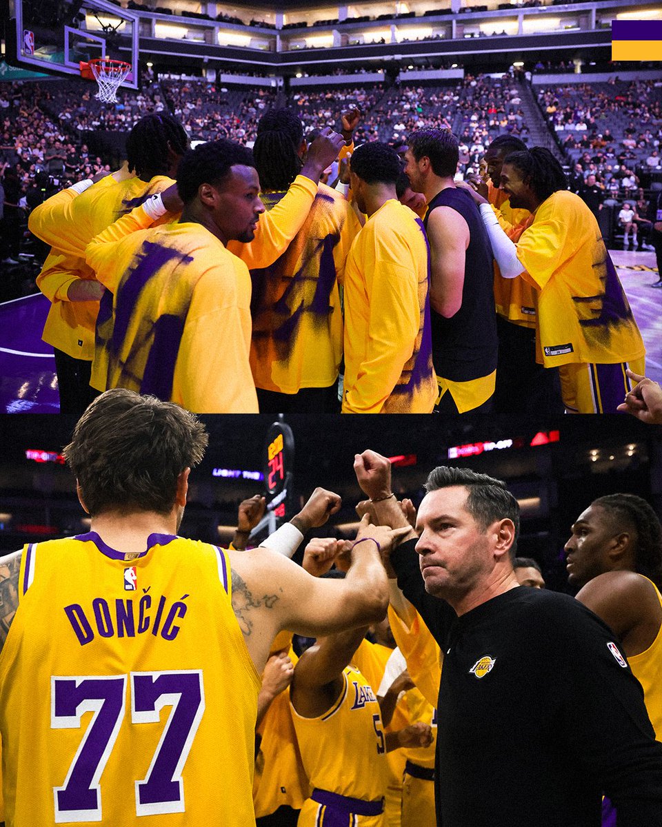 Lakers's tweet photo. Setting the tone 🔒 https://t.co/XQVakaS1L7