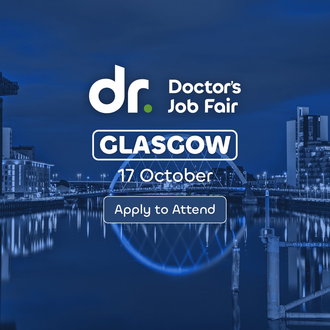 doctorsjobfair's tweet photo. 🇬🇧 The Doctor's Job Fair is coming to Glasgow!
Registered medical doctors can meet healthcare employers from Australia, Canada &amp; beyond at this invite-only event.
📍 Glasgow
🗓️ 17 October 2026
🎟️ Apply to attend:
https://t.co/e1HFTwLInJ
#DoctorsJobFair #DJFGlasgow2026 https://t.co/aVVDoqVKvo