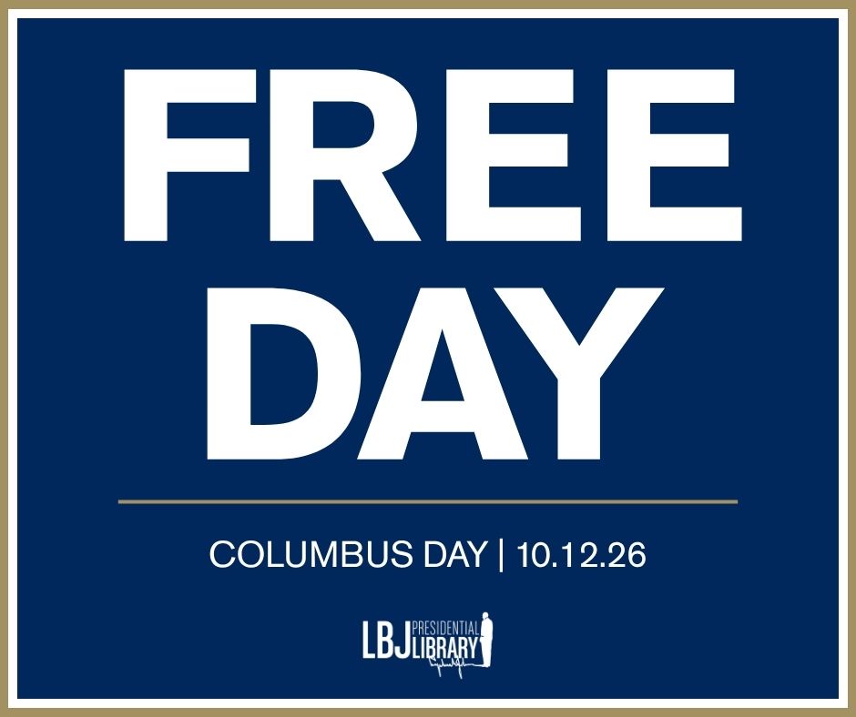 LBJLibrary's tweet photo. Hey, Austin! 👋

Have the day off tomorrow for #ColumbusDay, also known as #IndigenousPeoplesDay? Come spend it with us at the #LBJLibrary — admission is FREE all day!

We’ll be open from 9 AM–5 PM, with last entry at 4 PM. See you tomorrow!

🇺🇸 https://t.co/WrLNU64Nwj https://t.co/fMbk9fLh1X