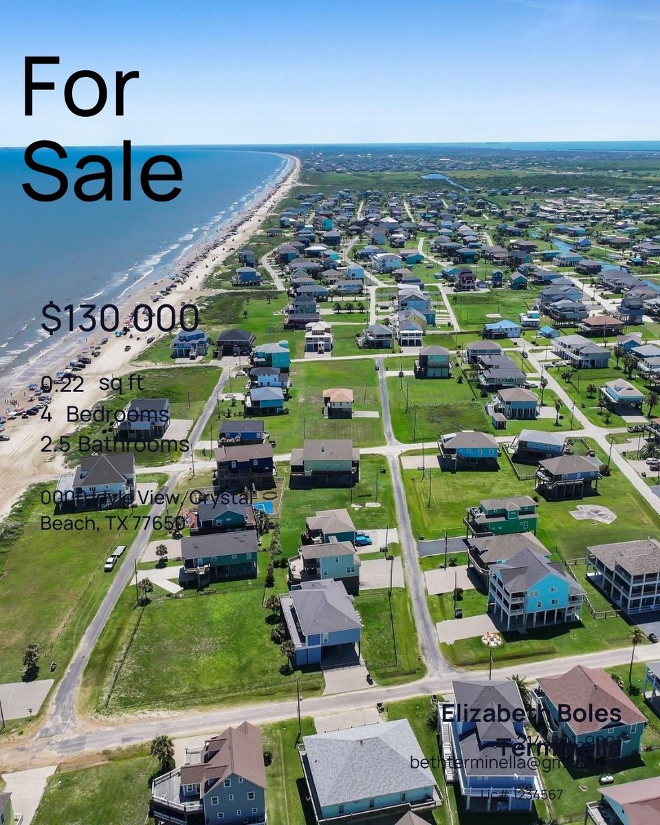 Terminella's tweet photo. Looking for land in Crystal Beach or along the Bolivar Peninsula?

See something that fits your plans? Let’s talk.
Crystal Beach One10 Realty Group | eXp Realty
https://t.co/vPU1MIEcVI
#CrystalBeachTX #BolivarPeninsula #TexasRealEstate #LandForSale https://t.co/KEyjTVkVLp