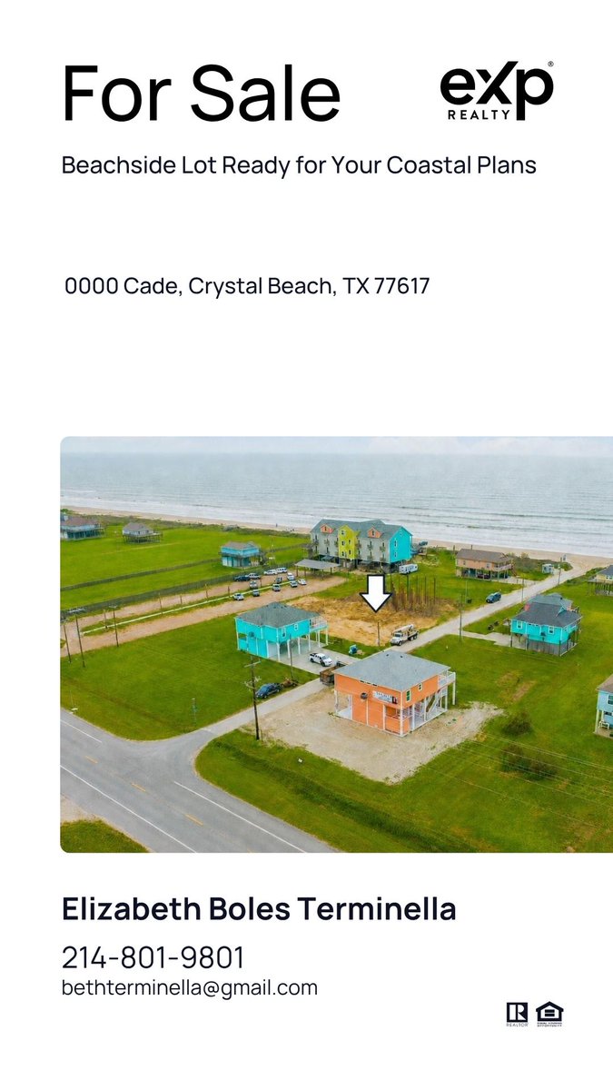 Terminella's tweet photo. Looking for land in Crystal Beach or along the Bolivar Peninsula?

See something that fits your plans? Let’s talk.
Crystal Beach One10 Realty Group | eXp Realty
https://t.co/vPU1MIEcVI
#CrystalBeachTX #BolivarPeninsula #TexasRealEstate #LandForSale https://t.co/KEyjTVkVLp