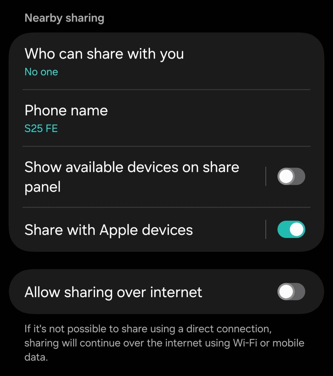 zinx22alex's tweet photo. Finally airdrop support for S25FE series with one ui 9🎉🎉🎉 https://t.co/1NeyLK6pse