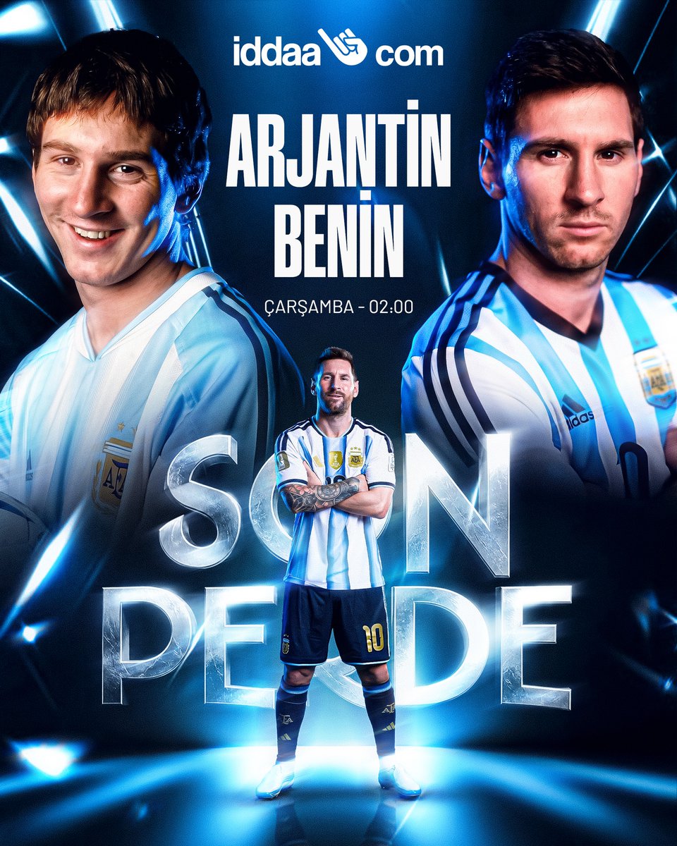 ozyilmaziddaa's tweet photo. Tarihin en görkemli futbol hikayesi son sayfasına geldi.

Lionel Messi, Arjantin formasıyla son kez sahada. Bir efsaneye, yaşarken şahitlik etmenin hüznü ve gururuyla… 🔟🐐

🏟️Monumental
🆚Arjantin - Benin
⌚️Çarşamba 02:00

#bahis #iddaa #gününmaçı #canlıbahis  
#messi https://t.co/e5HTyJt9JA