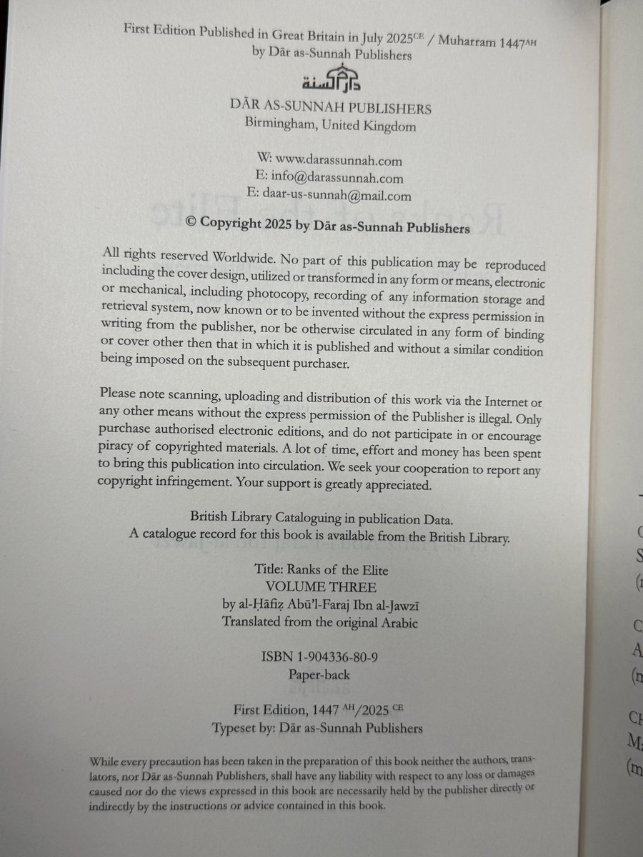 IbrahimAlkoobee's tweet photo. Ranks of The Elite - 
Imam Ibn al-Jawzi - volume 3 -
@SunnahDar 
@darussalamnyc https://t.co/YI18g51gwZ