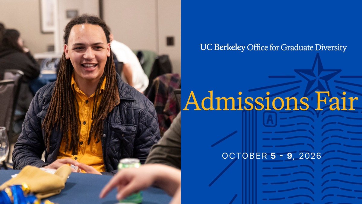 GradDivision's tweet photo. UC Berkeley’s free, virtual Graduate Admissions Fair (Oct 5–9) is happening now! Connect with 70+ programs &amp; admissions staff. It’s not too late—register to join sessions this week:  https://t.co/Bnu3WuOClY #GradLifeAtBerkeley https://t.co/up13sIPGFq