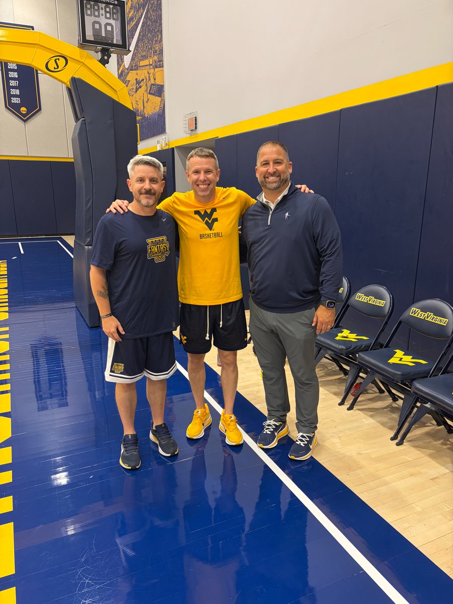 WVU_GBE's tweet photo. Another incredible WVU Basketball Fantasy Camp is in the books! 🏀 

We were proud to give Matthew Jackson the chance to join this year's camp and make memories on the court alongside Mountaineer legends, coaches, and fellow WVU fans.   

Thank you, Matt, for representing GBE! https://t.co/wiuSwBjo75