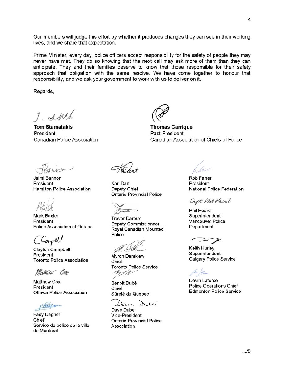 PoliceAssocON's tweet photo. Following last week's National Roundtable on Officer Safety, the Canadian Police Association and the Canadian Association of Chiefs of Police have sent a joint letter to Prime Minister Carney, on behalf of association presidents and executives, urging coordinated action to better protect police officers across Canada.
 
We call for targeted policy changes to enhance officer safety, increase accountability for violence against police, and improve the tools and resources available to police services.
 
The PAO remains committed to working with all levels of government to advance these priorities and deliver meaningful action that protects our members. Read the full letter below. 

https://t.co/0I4iWOuS4x