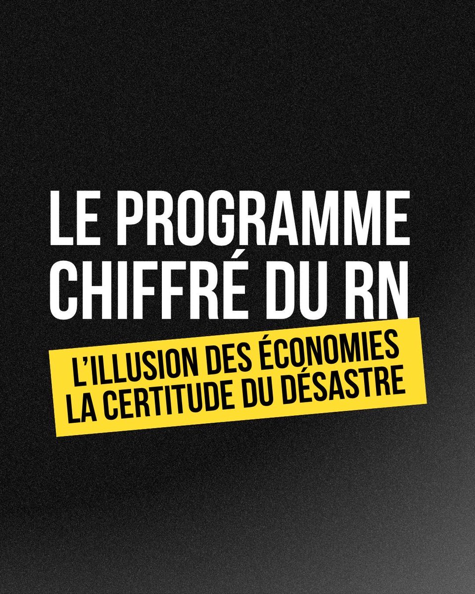 MaeldeCalan's tweet photo. Le @RNational_off a présenté son programme budgétaire. C’est une dinguerie digne de Mélenchon. En synthèse ⬇️

1️⃣ Des propositions dangereuses

➡️ 20 milliards de baisse de notre 
contribution à l’UE : ils préparent un Frexit sans le dire aux Français
➡️ 20 milliards demandés aux communes qu’ils assassinent 
➡️ 26 milliards de matraquage fiscal des entreprises pour faire fuir les investisseurs et remonter le chômage 

2️⃣ Des propositions grotesques qui relèvent de l’escroquerie intellectuelle en bande organisée 

➡️ 30 milliards d’économies sur l’immigration, grossièrement gonflées par 3 ou 4 fois
➡️ 32 milliards sur la lutte contre la fraude (une mystérieuse « réforme du cartel des marchés public » censée rapporter 6 milliards, un tout aussi mystérieux « prélèvement de la TVA à la source » censé rapporter 18 milliards !) 
➡️ 4 milliards sur une « réforme de la gestion des bons du Trésor » etc. etc.
➡️ Tout cela est un mensonge grotesque : ceux qui adhèrent aux propositions du RN doivent savoir que ces économies n’existent pas

3️⃣  Le grand oublié : la réforme des retraites

➡️ Le RN propose de ramener l’âge de départ à la retraite entre 60 et 62 ans, ce qui coutera 35 milliards par an
➡️ Au lieu de le reconnaître, le RN inscrit à la place dans son programme … 15 milliards d’économies sur les retraites en s’appuyant sur des « mesures de réparation du système » ! 🤡
➡️ Les seules propositions détaillées portent sur les dépenses nouvelles, dans tous les sens; qui s’élèveront de l’aveu même du RN à 70 milliards par an
➡️ 70 + 35 = 105 milliards d’aggravation du déficit 

Ces gens mettraient le pays en faillite