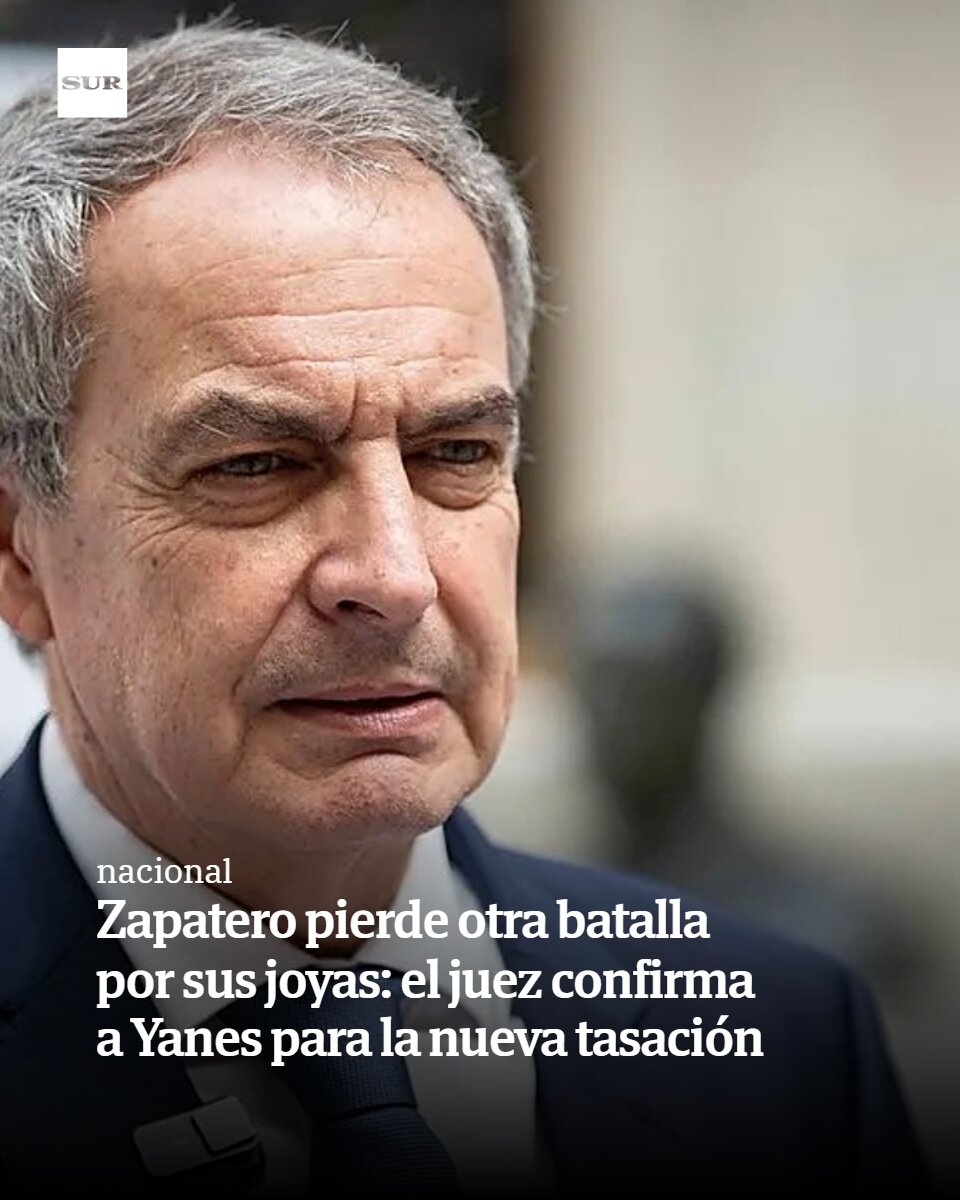 DiarioSUR's tweet photo. Zapatero pierde otra batalla por sus joyas: el juez confirma a Yanes para la nueva tasación. Calama sostiene que la nueva pericia amplía la tasación de 1,32 millones de Ansorena y permite investigar procedencia, antigüedad y fabricación. https://t.co/OTEi1tkheD