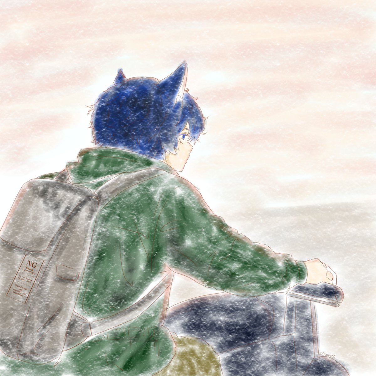 85maru26's tweet photo. バイク運転してる姿ってかっこいいよね
※全てはイメージです。実際の姿とは相違があるかもしれません。
 #御影あーと #RudisRUST #るでぃらす https://t.co/lrS53RP6Ak