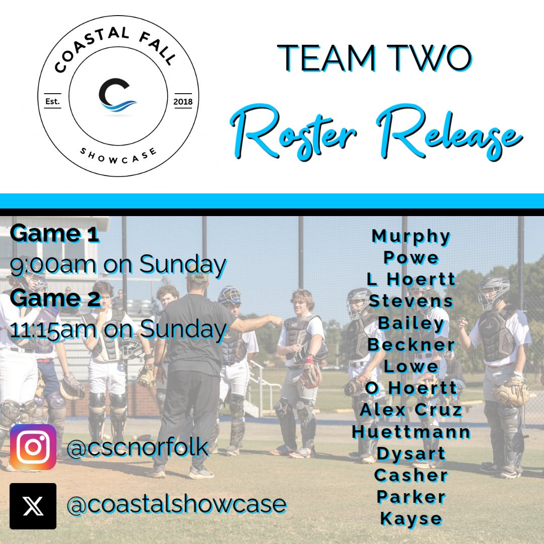 CoastalShowcase's tweet photo. 📢 Live Game Roster Release 📢

Teams 1 - 2 - 3 https://t.co/XWCRCwN0eW