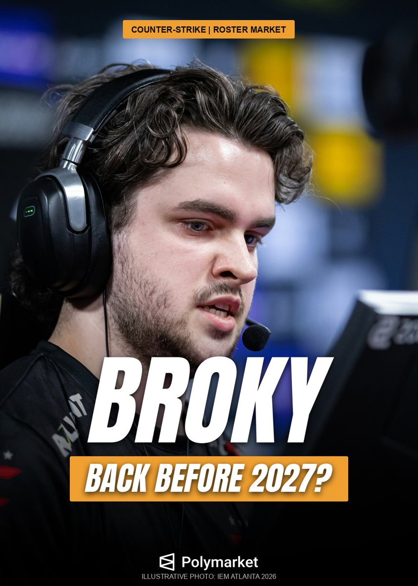 PolymarketCS2's tweet photo. Broky back before 2027? 🐐

New colors or a FaZe return: which move makes the most sense?

https://t.co/QgScvAqYBW

Traders predict a 24% chance of broky joining an active CS2 roster by December 31, 2026. 👀 https://t.co/G7hAbWgluR