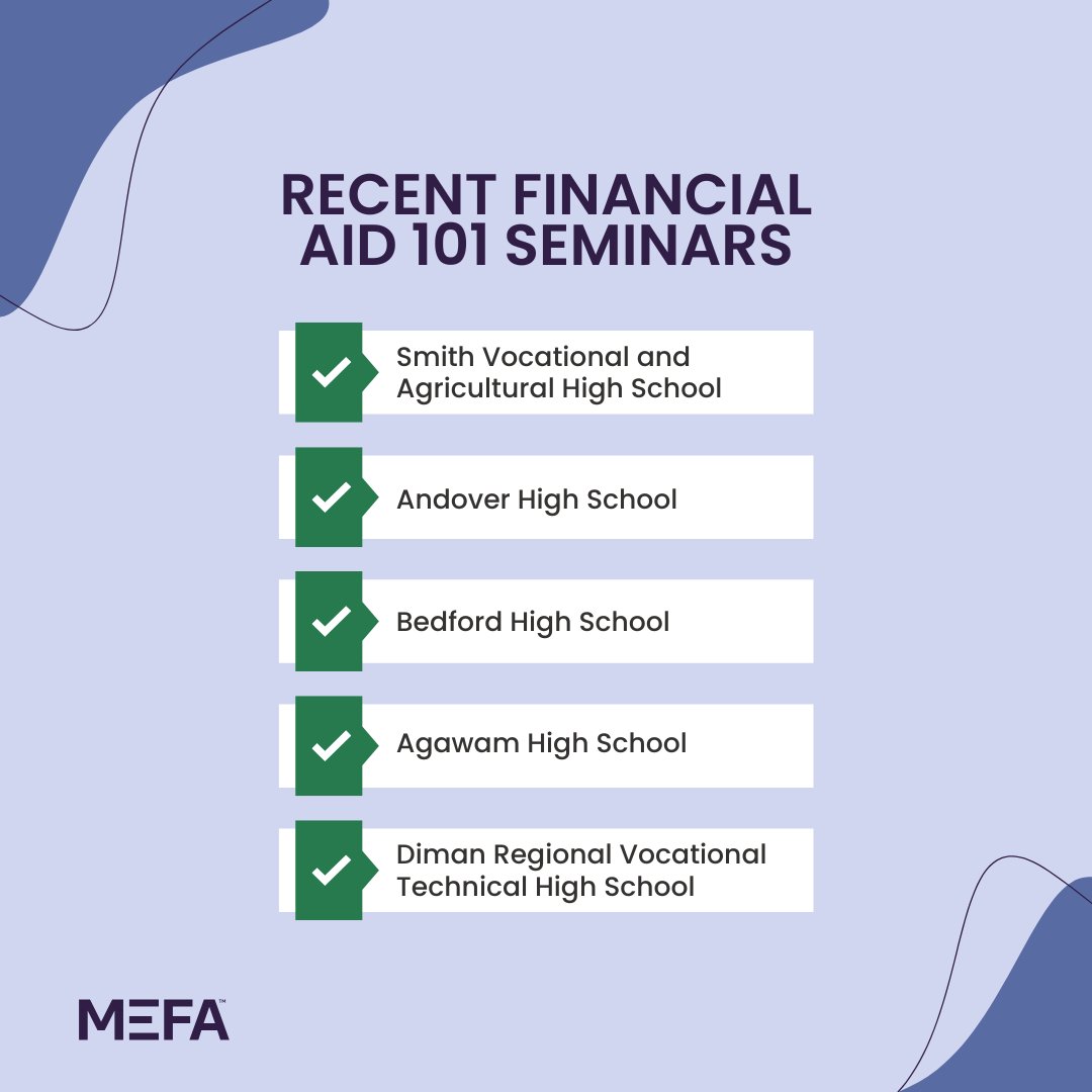 MEFAtweets's tweet photo. Being out in the community to provide guidance to students and families is a big part of MEFA's mission. Here's a quick overview of where MEFA was last week!

@TheRealSVAHS 
@AndoverPS 
@AgawamSchools 
@dimanbengals https://t.co/iKVnJY6vVA