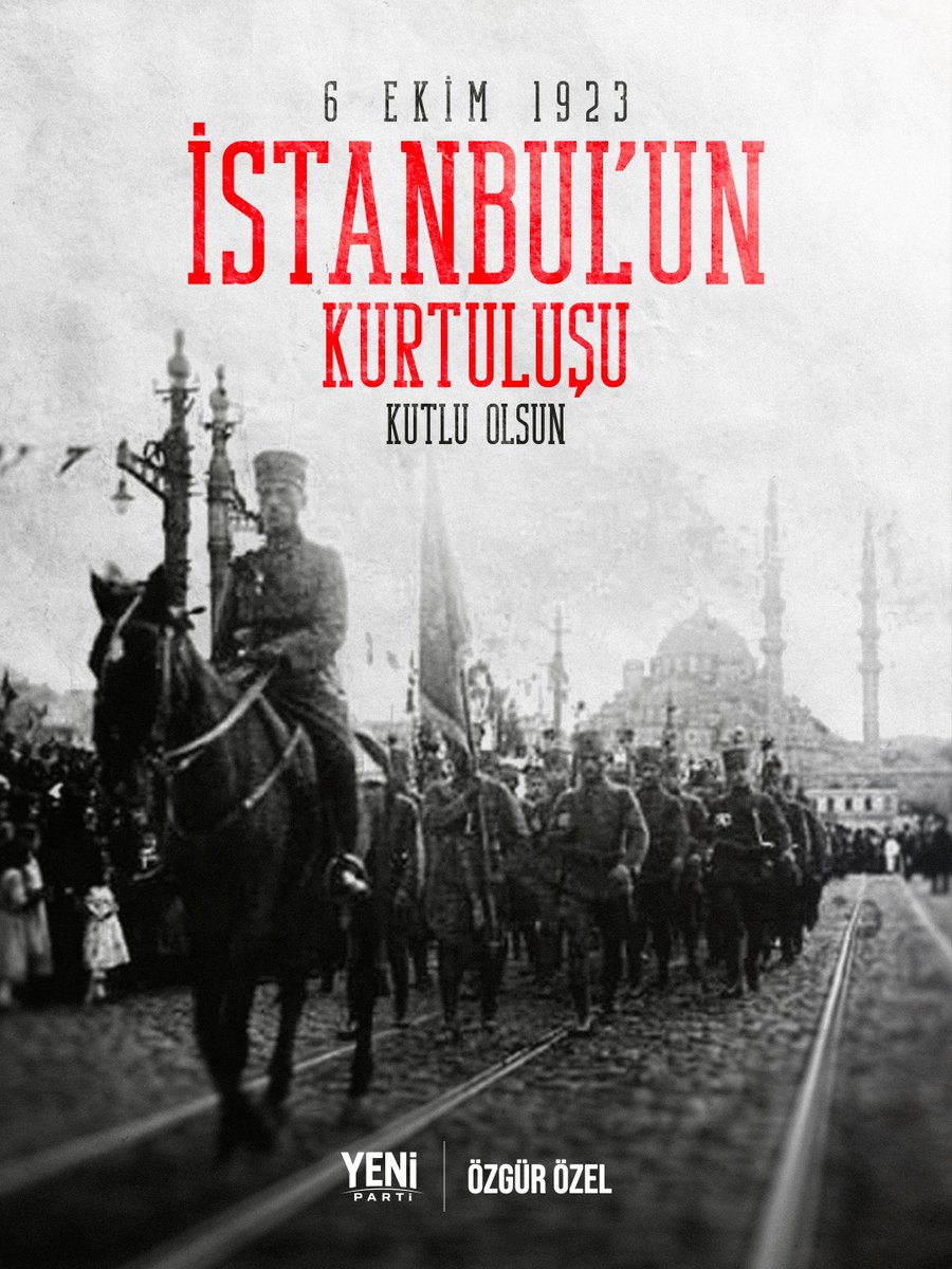 eczozgurozel's tweet photo. Aziz İstanbul’un düşman işgalinden kurtuluşunun 103. yıl dönümünde, başta Gazi Mustafa Kemal Atatürk olmak üzere bağımsızlığımız için mücadele eden tüm kahramanlarımızı saygı, minnet ve rahmetle anıyorum.

İstanbul’dan işgal sökülüp atılırken, bu topraklarda milletin iradesine karşı hiçbir gücün barınamayacağı bir kez daha tarihe yazıldı.

103 yıl sonra da görevimiz aynıdır; İstanbul’a, Cumhuriyet’e ve milletin iradesine sahip çıkmaktır.

Kurtuluşun kutlu olsun İstanbul.