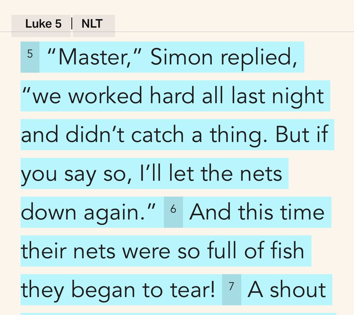 GaryCoby's tweet photo. Peter was the pro. He already fished all night. Caught nothing.

Jesus said try again.

Peter obeyed and had a catch so big he couldn't even handle it.

Thinking we have it all sorted and solved (we don’t) must never stop us from obeying God.

Luke 5:5-6 https://t.co/u4dxSCOTSo