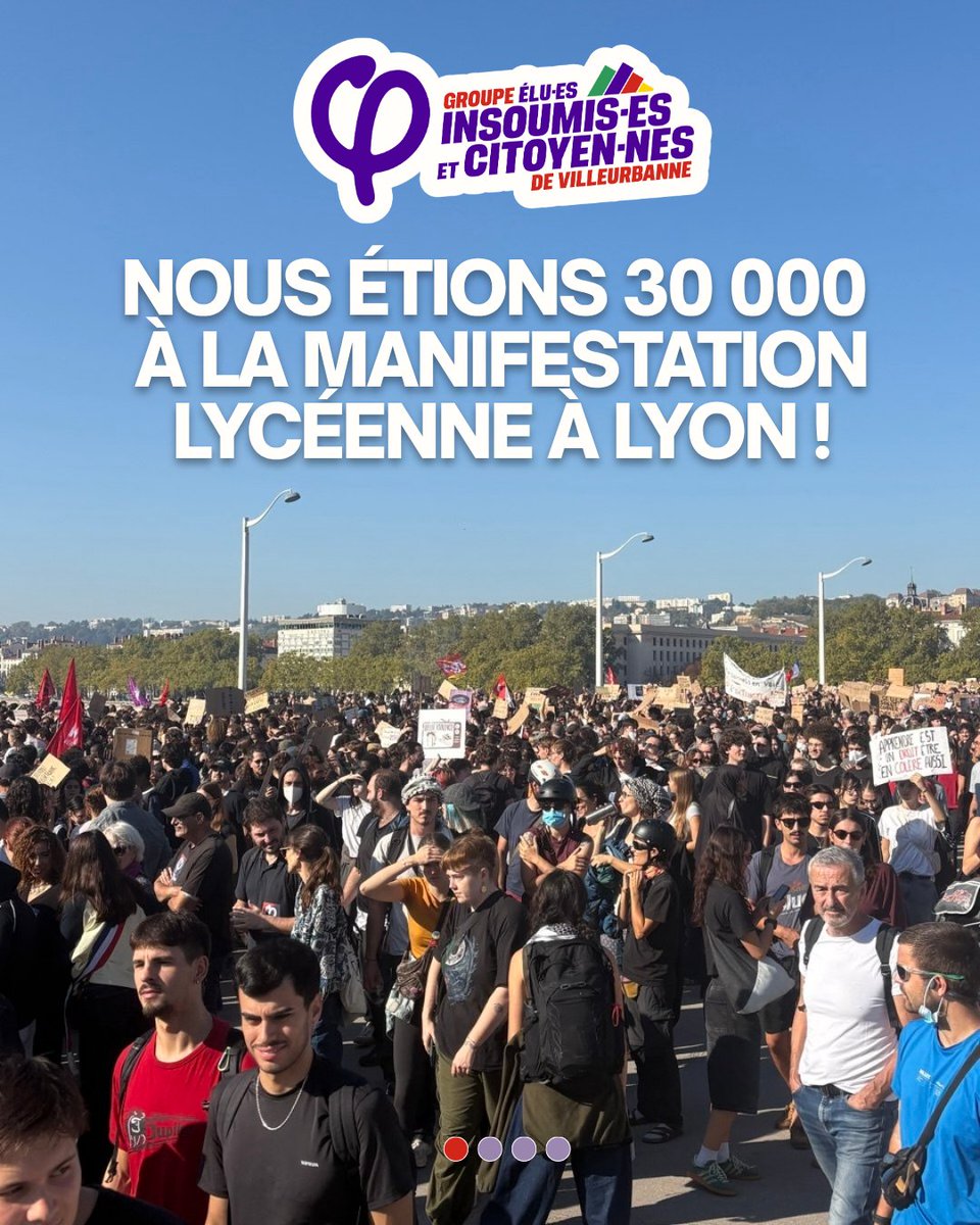 eluslfi69100's tweet photo. Nous étions 30000 à la manifestation à Lyon pour demander des moyens à la hauteur des besoins de l'éducation des jeunes !

#Lyon #manifestation #lyceens #etudiants #manif6octobre #blocage #france https://t.co/5lujtunPGP