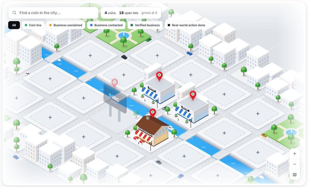 launchlocalapp's tweet photo. The city is starting to come alive.

Every coin and local business launched on LOCAL gets its own place on our 3D city map.

The more people launch, the more businesses appear, new blocks open and the city keeps expanding.

We’re not building another token list.

We’re building an onchain city connected to the real world.