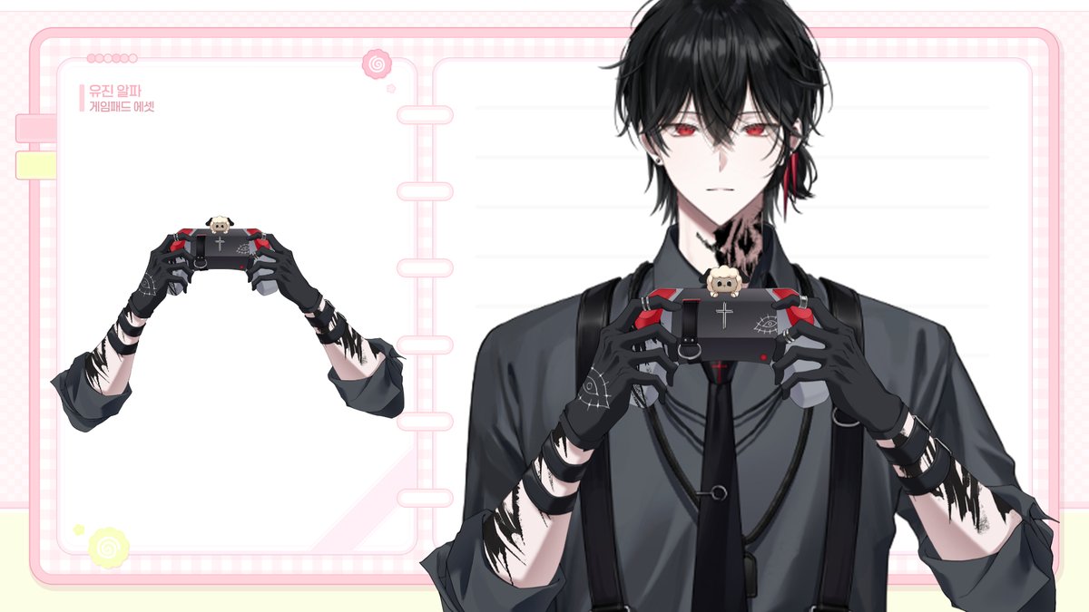 M1_ON1's tweet photo. 유진 알파님(@ eugene4lpha) 게임패드 에셋
디자인+일러스트+Live2D 리깅 작업했습니다 (๑•̀ᄆ•́๑)✧ 

 #4lpha_art #VtuberAsset #Vtuber素材 https://t.co/NtX8v8bFke