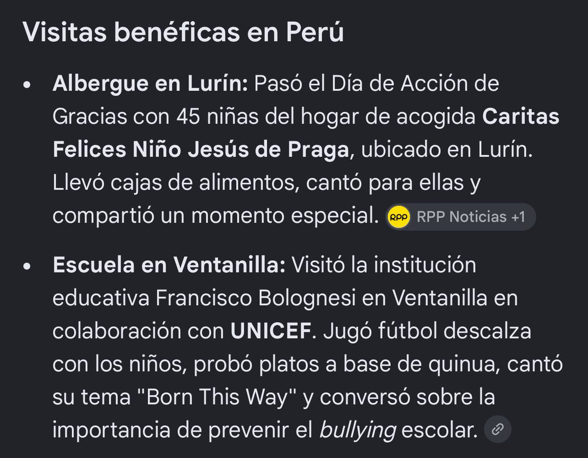 LuvinaPE's tweet photo. Lady Gaga también hizo su concierto en San Marcos. Ojo; que su show sí fue el mismo que el del resto del mundo; no le dio migajas a Latam. 

Encima, hizo obras y visitas benéficas en Ventanilla y en Lurín. Y ¿saben qué? Nunca se quejó del trabajo de la prensa. https://t.co/5D9IOBkoCQ