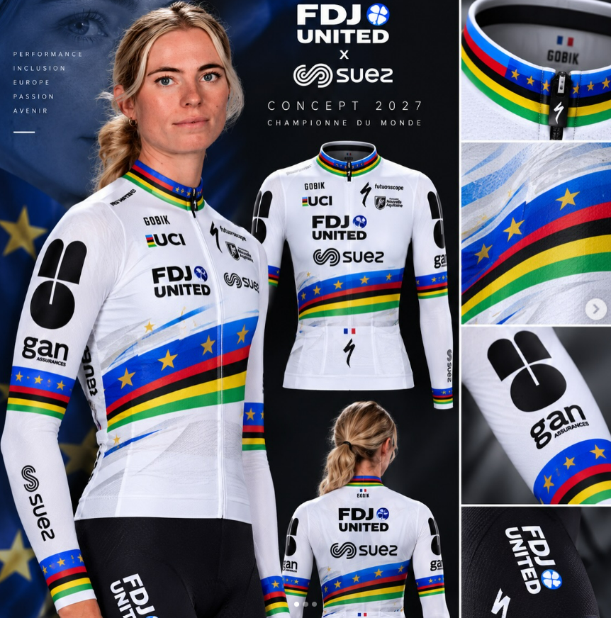 Cyclingbottle's tweet photo. Interesting concept jersey for Demi Vollering 🌈🇪🇺

📸 : 502Watts

#cycling https://t.co/ooC6bRuyoG