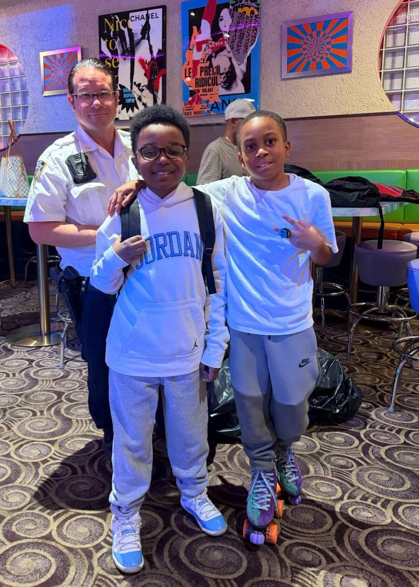 NYPD83Pct's tweet photo. Our Youth Officers hosted an amazing cops &amp; kids skating event, bringing our campers back together for an afternoon filled with fun, laughter and positive connections!  
It was a huge success! Thank you to D.I Maffei and Xandu! https://t.co/vkXf4oO1Sh