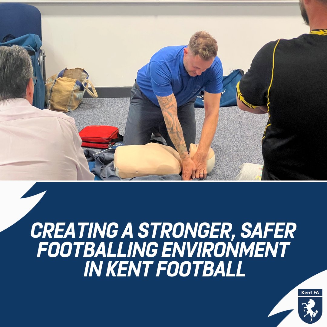KentFA's tweet photo. Building a safer football community across Kent.⚽❤️

Our first CPR & Defibrillator Training Workshop, delivered by Blue Light First Aid, gave coaches, volunteers and club representatives the confidence to recognise cardiac arrest, perform CPR and use an AED.

Every minute counts in an emergency, and every person trained has the potential to save a life. A huge thank you to everyone who attended and shared their experiences. 🙌

Interested in joining a future workshop or hosting one at your club?
👉 https://t.co/1V8X244TQ1

#KentFootball #CPRTraining #SaveALife #GrassrootsFootball