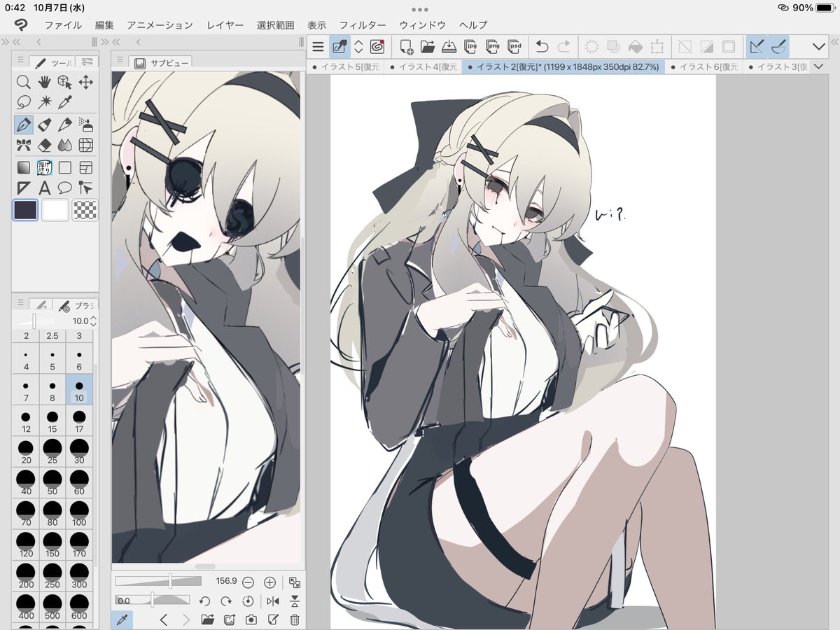 pikurukurusu_0's tweet photo. 昔描いた創作のリメイクみたいな https://t.co/kGfuCT7YsM