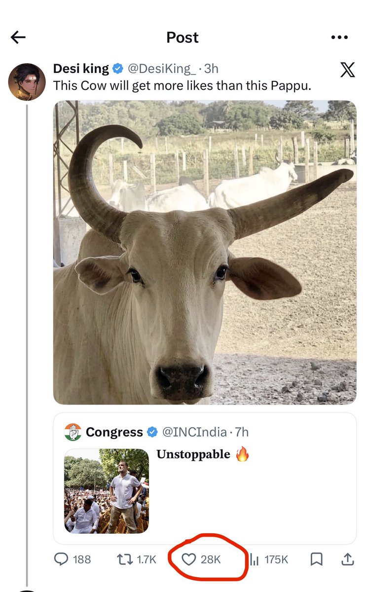 AnkurSingh's tweet photo. Cow- 28k likes
Donkey- 18k likes https://t.co/mqslLEZP6N