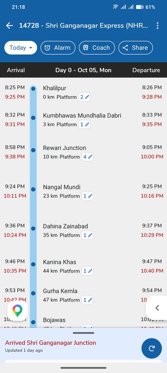 regar_ravi's tweet photo. @IRCTCofficial 
Ye train daily 1 hour late Kyu chalti hai apne strating station se .??
Ya iska time update kar do
@RailMinIndia https://t.co/cxmFHqBLA3