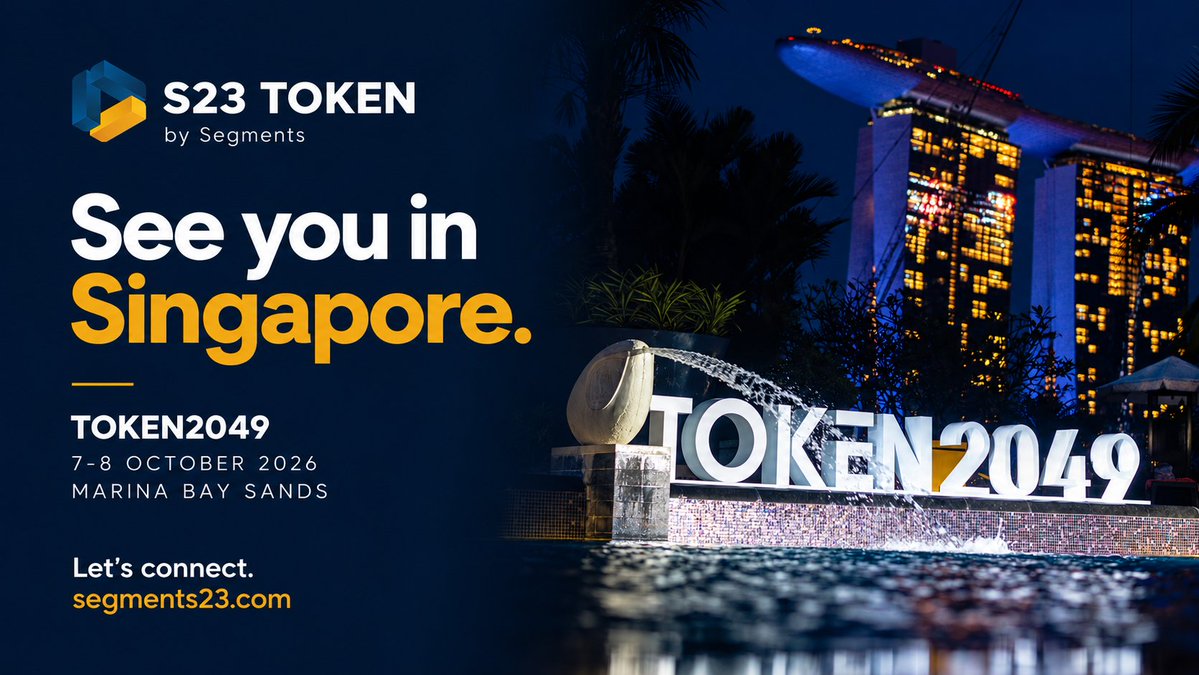 SegmentsS23's tweet photo. Singapore, we’re coming. 🇸🇬

Meet the S23 Token team at TOKEN2049, 7-8 October at Marina Bay Sands.

Let’s talk tokenised Bitcoin mining and real hashrate. DM us to connect.

#TOKEN2049 #BitcoinMining #RWA https://t.co/AEY0u8Wg3k