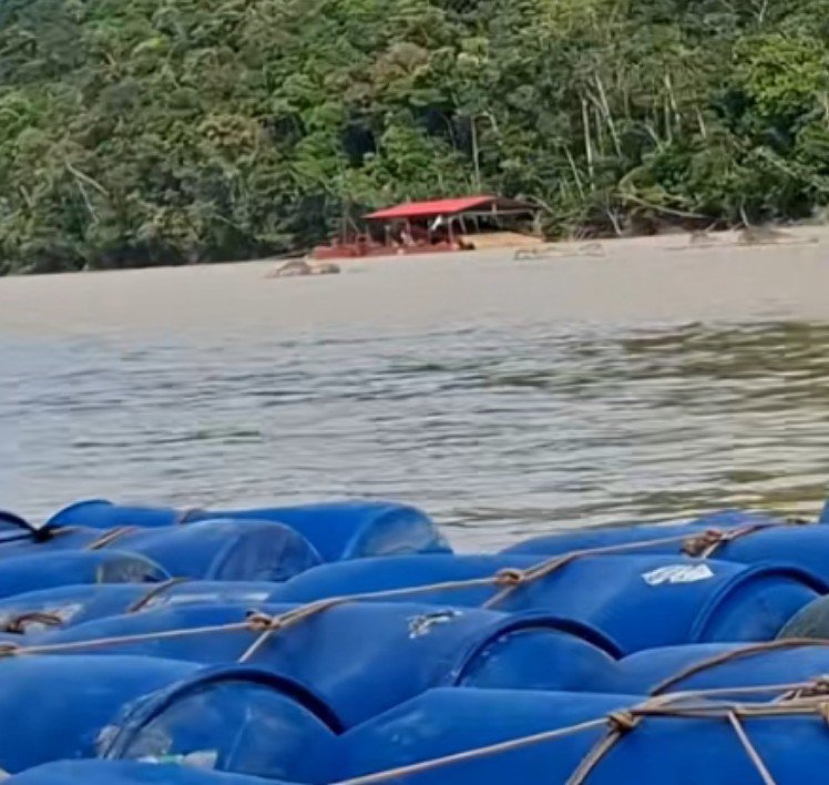 Fritz_A_Sanchez's tweet photo. #Atencion #Venezuela

Las balsas mineras ilegales siguen destruyendo la cuenca media del río Caroní, sostenidas por un flujo permanente y cuantioso de combustible 

Si la #FANB tiene presencia y control en las estaciones de servicio y mantiene una extensa red de alcabalas en el #SurDelOrinoco, ¿cómo es posible que enormes volúmenes de combustible lleguen de manera permanente a las redes de balsas y dragas ilegales, así como a los focos mineros en tierra que destruyen los bosques ribereños?

¿Quién controla realmente estas rutas de abastecimiento? ¿Cómo se explica que un negocio ilegal de semejante escala pueda mantenerse operativo a lo largo del tiempo, de los años, sin que las autoridades lo detecten o actúen?