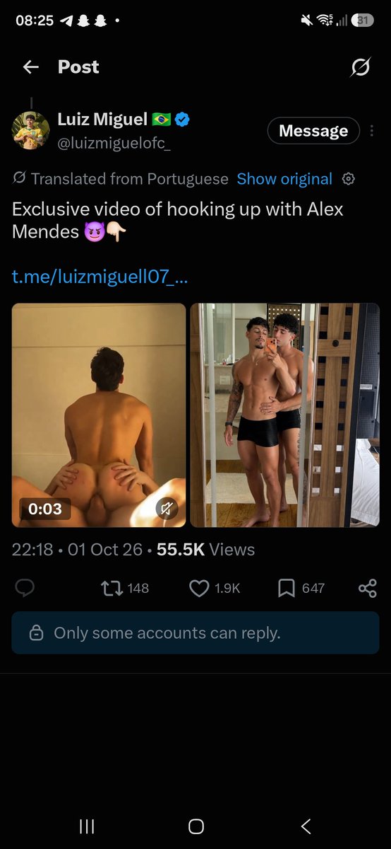 JockazzObsesxd's tweet photo. @Alexmendes04 bullshit here's the link to the telegram channel from @luizmiguelofc_ https://t.co/RXshR0CaRI