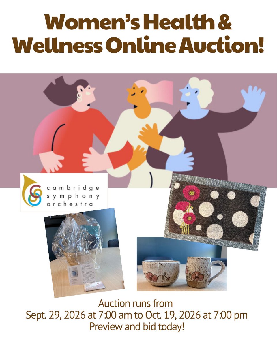 LangsCommunity's tweet photo. Handmade pottery, a welcome mat, a spa-style gift basket and tickets to the Cambridge Symphony Orchestra.

Our Women's Health &amp; Wellness Online Auction is going strong. Bidding closes Oct.19 at 7 pm.
Bid: https://t.co/eBkTGXQnSi

Tag a friend who'd love these finds. https://t.co/Eyzc7nnNff