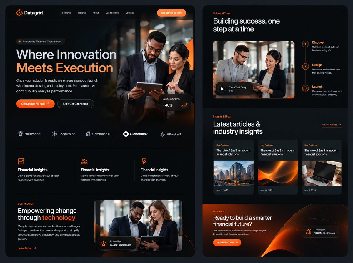 dorisc1q2's tweet photo. Your website shouldn't just look good it should build trust, explain your offer, guide visitors, and convert them into customers.
I designed this modern SaaS/fintech website concept with a focus on clarity, credibility, UX, and conversion.
 let's fix it. https://t.co/YQldwkfwBV