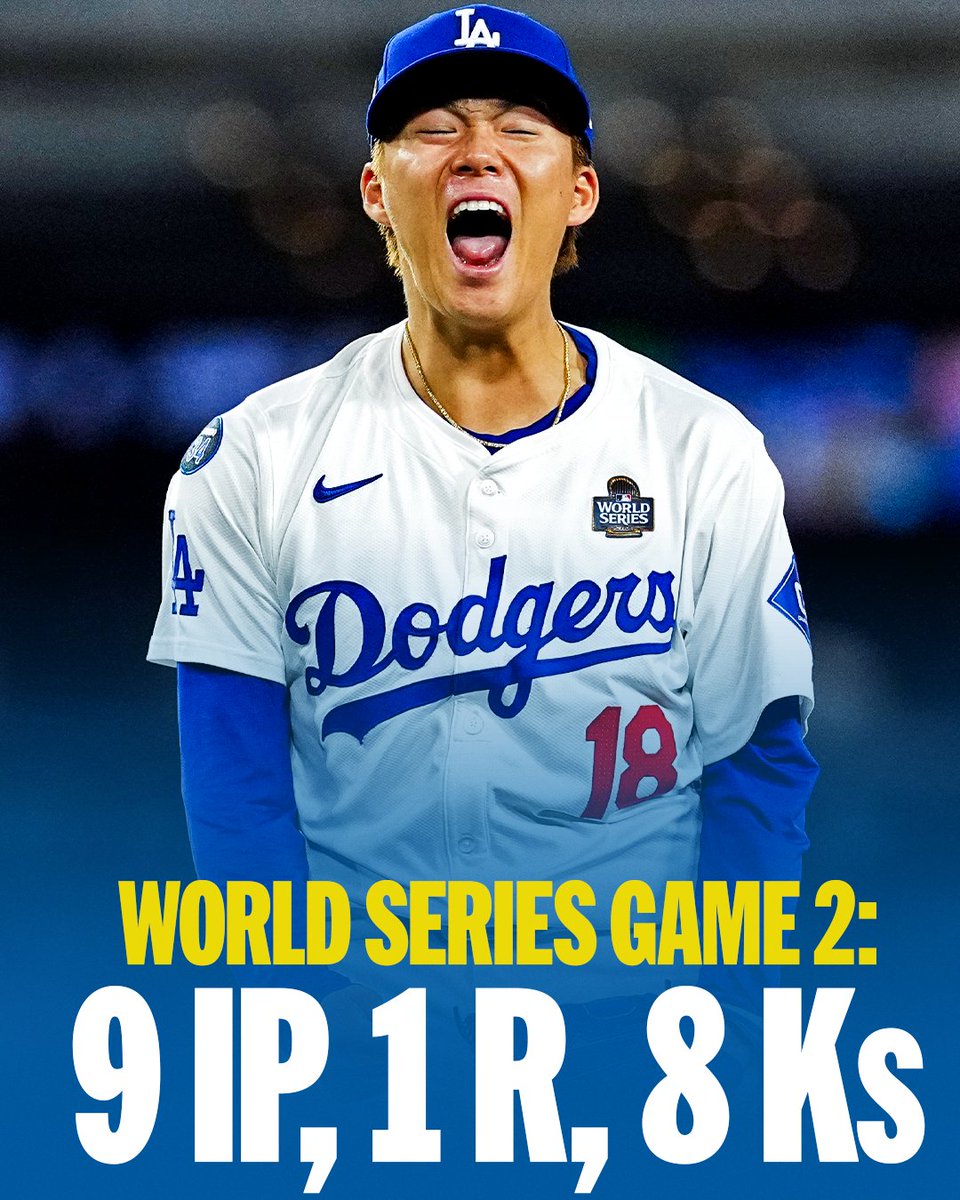 MLB's tweet photo. Yoshinobu Yamamoto’s 2025 #Postseason run was legendary!

He takes the ball tonight for the Dodgers 👀 https://t.co/9679lSpPLF